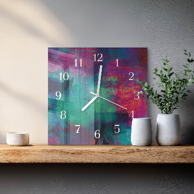Horloge carrée en verre Image colorée