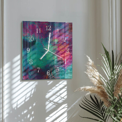 Horloge carrée en verre Image colorée