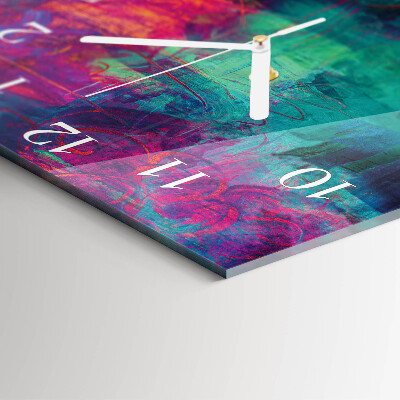 Horloge carrée en verre Image colorée