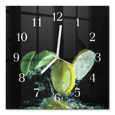 Horloge murale carrée Citron et citron vert