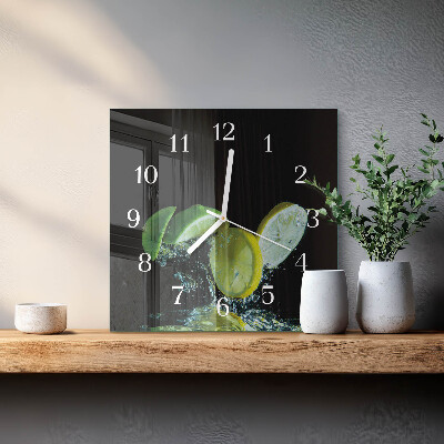 Horloge murale carrée Citron et citron vert