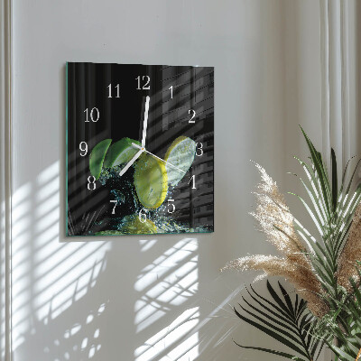 Horloge murale carrée Citron et citron vert