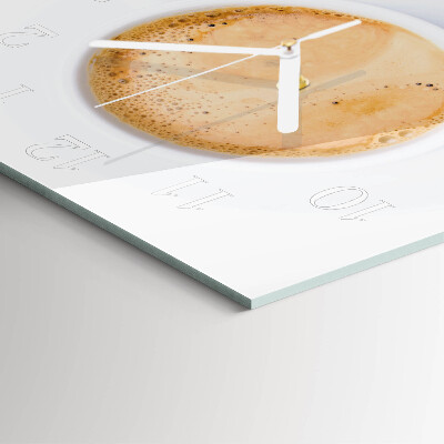 Horloge carrée en verre Une tasse de café