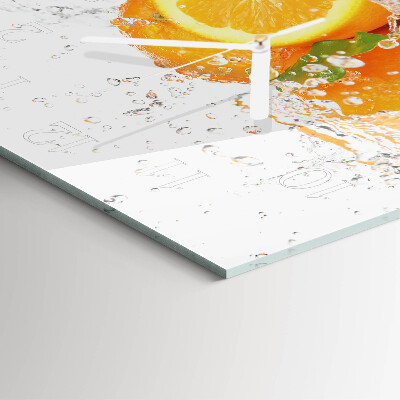 Horloge carrée en verre Oranges