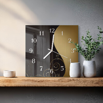 Horloge carrée en verre Art abstrait