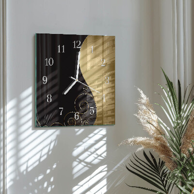 Horloge carrée en verre Art abstrait