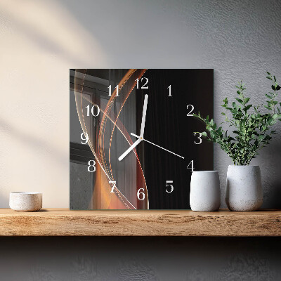 Horloge murale carrée Lignes abstraites