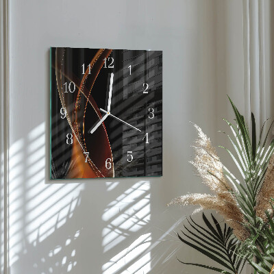 Horloge murale carrée Lignes abstraites