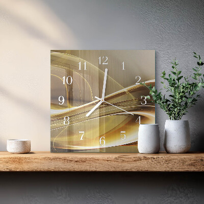 Horloge carrée en verre Lignes abstraites