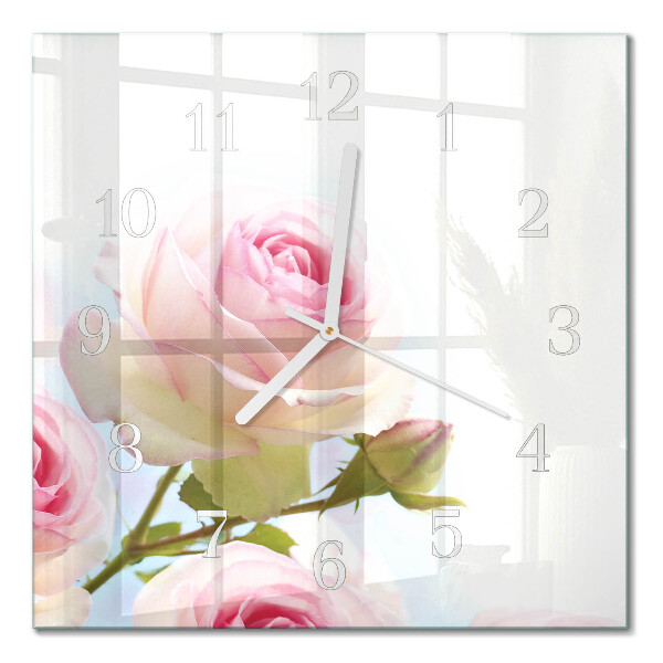 Horloge murale carrée Rose