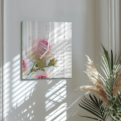 Horloge murale carrée Rose