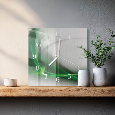 Horloge carrée en verre Lignes abstraites