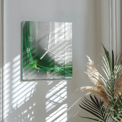 Horloge carrée en verre Lignes abstraites