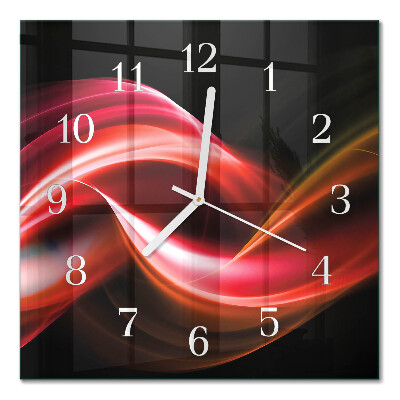 Horloge carrée en verre Lignes abstraites