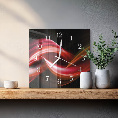 Horloge carrée en verre Lignes abstraites