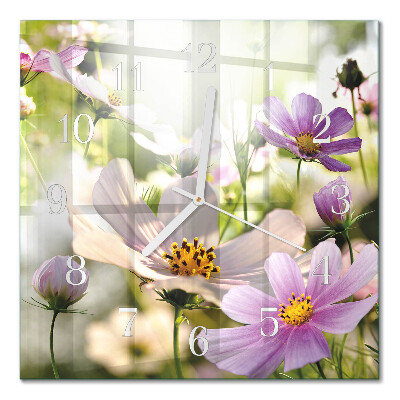 Horloge carrée en verre Cosmos