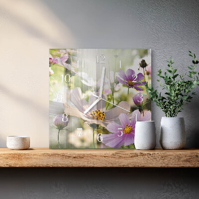 Horloge carrée en verre Cosmos