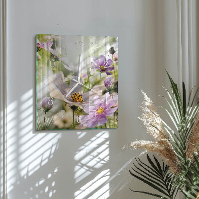 Horloge carrée en verre Cosmos