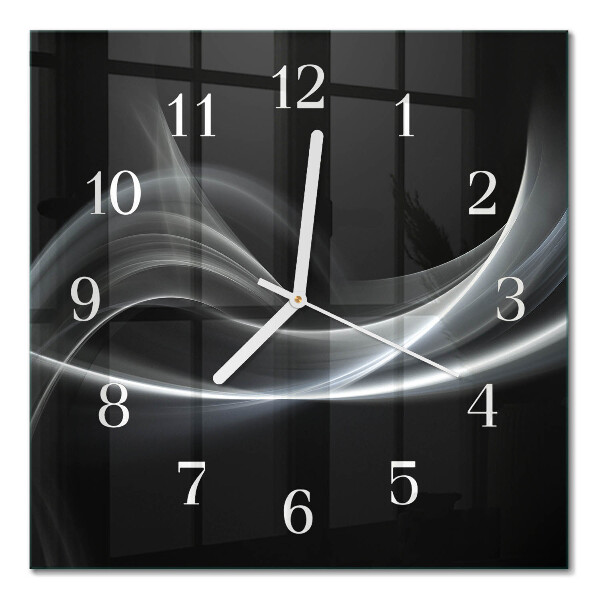Horloge carrée en verre Lignes abstraites