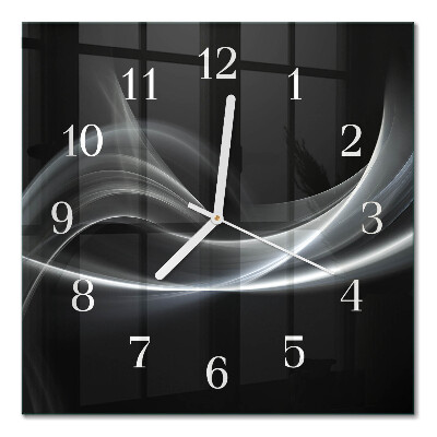 Horloge carrée en verre Lignes abstraites