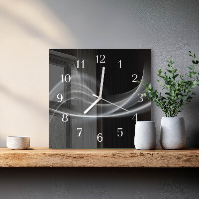 Horloge carrée en verre Lignes abstraites
