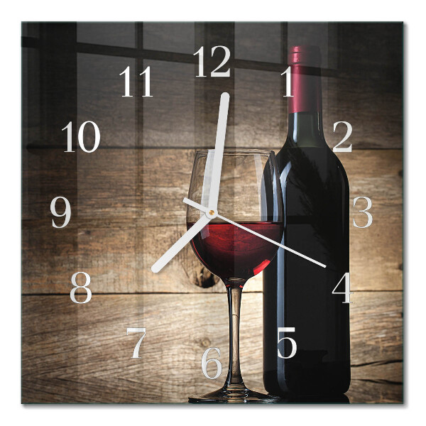 Horloge carrée en verre Vin