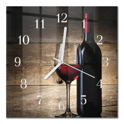 Horloge carrée en verre Vin
