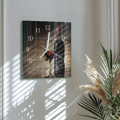 Horloge carrée en verre Vin