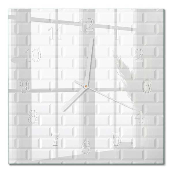 Horloge carrée en verre Brique