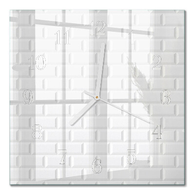 Horloge carrée en verre Brique