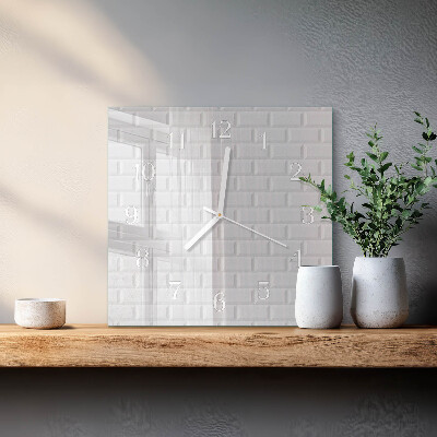 Horloge carrée en verre Brique