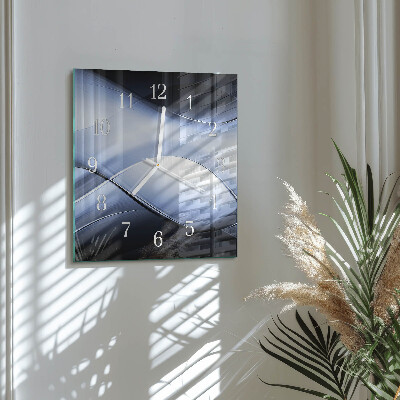 Horloge carrée en verre Abstraction