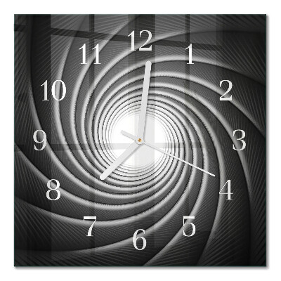 Horloge carrée en verre Vortex