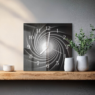Horloge carrée en verre Vortex