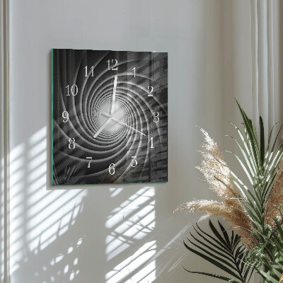 Horloge carrée en verre Vortex