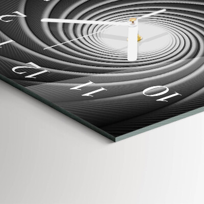 Horloge carrée en verre Vortex