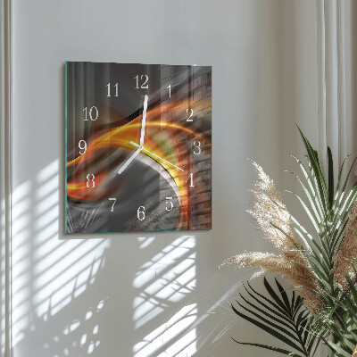 Horloge carrée en verre Abstraction