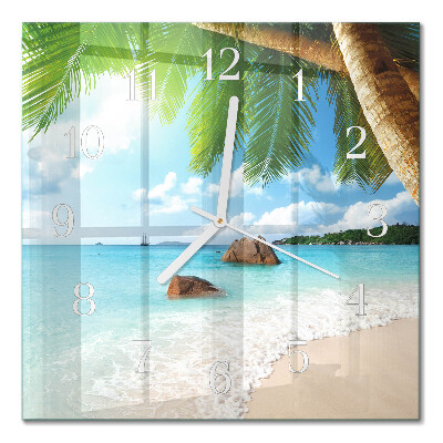 Horloge carrée en verre Île