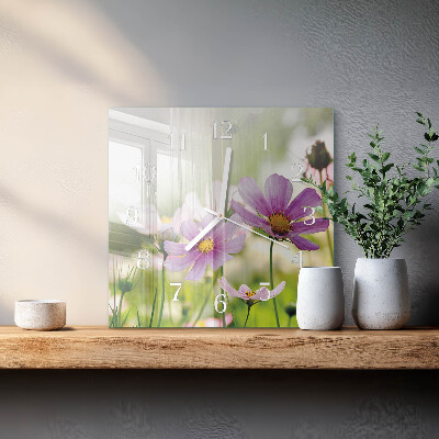 Horloge carrée en verre Prairie