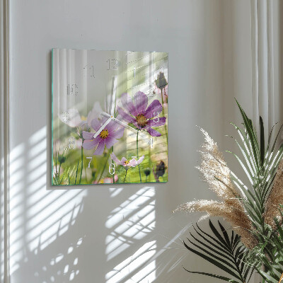 Horloge carrée en verre Prairie