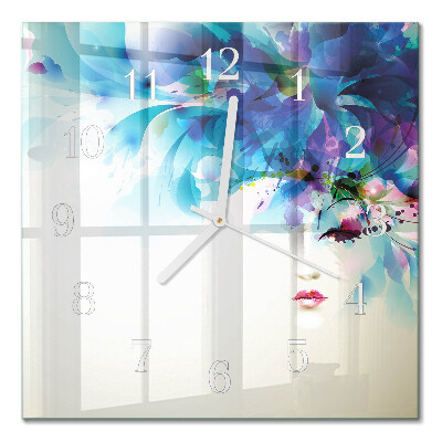 Horloge carrée en verre Abstraction
