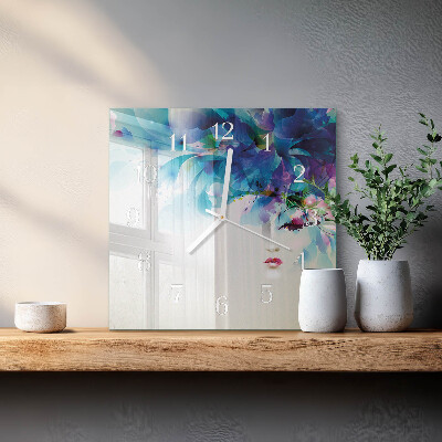 Horloge carrée en verre Abstraction