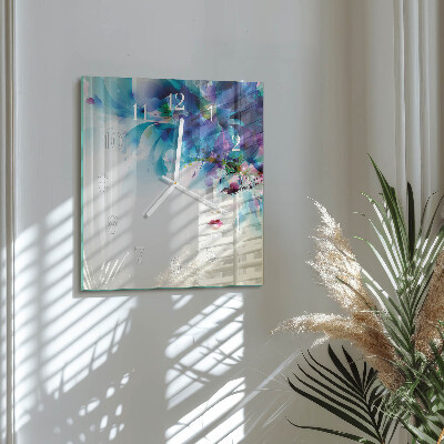 Horloge carrée en verre Abstraction