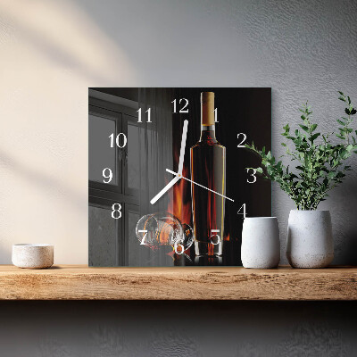 Horloge carrée en verre Alcool