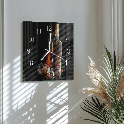 Horloge carrée en verre Alcool