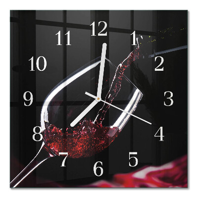 Horloge carrée en verre Vin