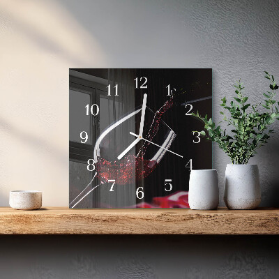 Horloge carrée en verre Vin
