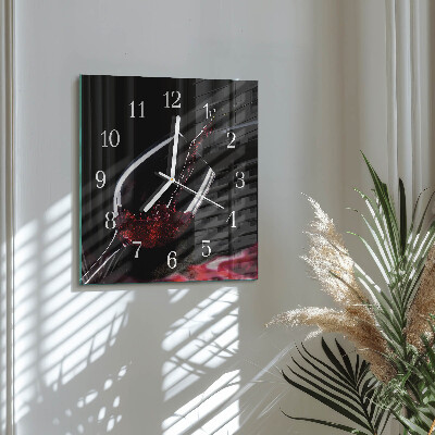 Horloge carrée en verre Vin