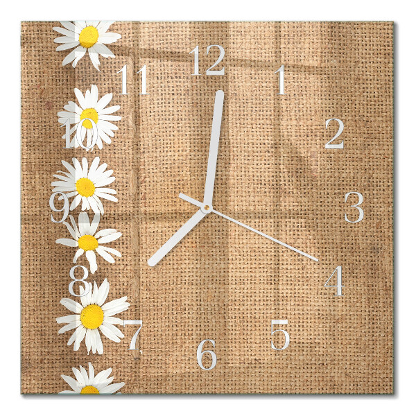 Horloge carrée en verre Marguerite