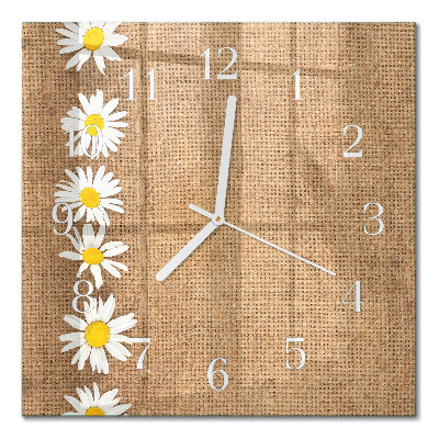 Horloge carrée en verre Marguerite